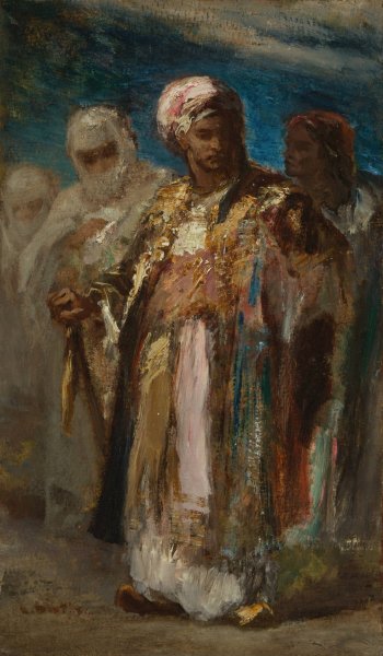 Men in Oriental Costumes  by Narcisse-Virgile Diaz De La Pena - Hand-Painted Oil Painting Reproduction