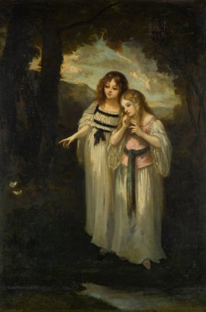 Papillons by Narcisse-Virgile Diaz De La Pena Oil Painting