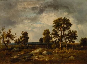 Path Near the Pond of Vipers, Fontainebleau Forest Oil painting by Narcisse-Virgile Diaz De La Pena