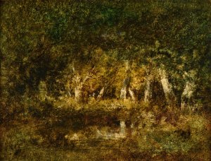 Petite mare en foret by Narcisse-Virgile Diaz De La Pena Oil Painting