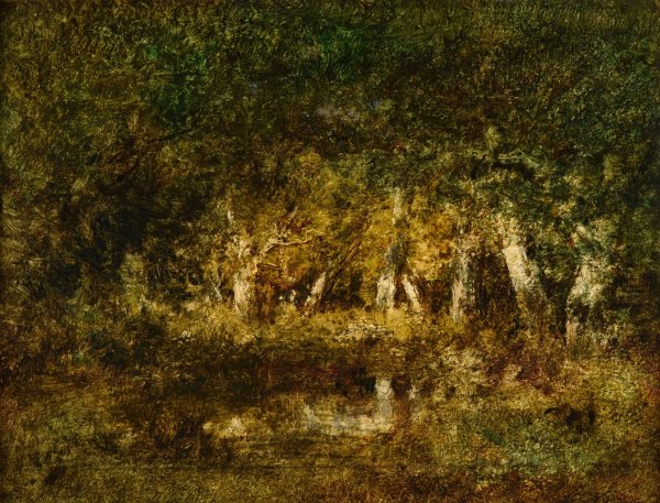 Petite mare en foret by Narcisse-Virgile Diaz De La Pena - Hand-Painted Oil Painting Reproduction