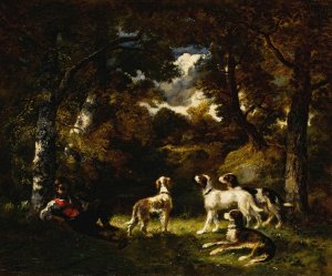 Rest from the Hunt by Narcisse-Virgile Diaz De La Pena Oil Painting