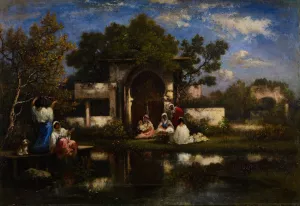 Seraglio, Constantinople Oil painting by Narcisse-Virgile Diaz De La Pena