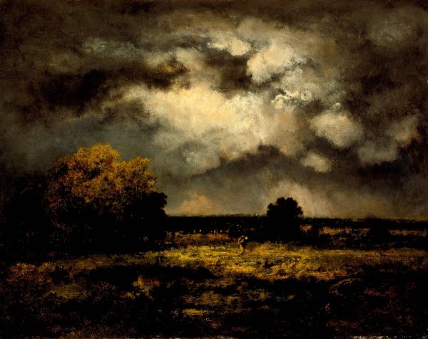 Stormy Landscape  by Narcisse-Virgile Diaz De La Pena - Hand-Painted Oil Painting Reproduction