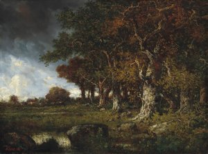 The Edge of the Forest at Les Monts-Girard, Fontainebleau by Narcisse-Virgile Diaz De La Pena Oil Painting