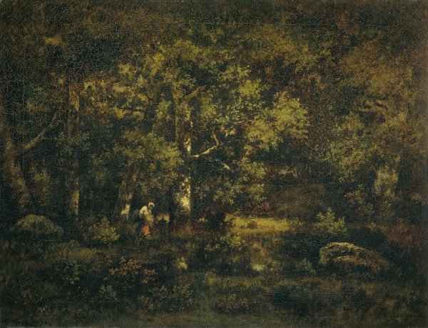 The Forest of Fontainebleau  by Narcisse-Virgile Diaz De La Pena - Hand-Painted Oil Painting Reproduction