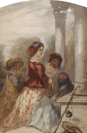 The Fortune Teller by Narcisse-Virgile Diaz De La Pena Oil Painting