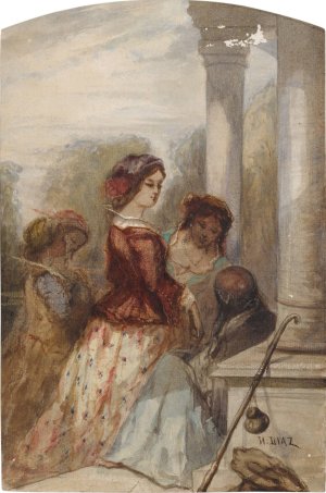 The Fortune Teller by Narcisse-Virgile Diaz De La Pena Oil Painting