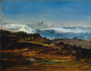 The Pyrenees, the Peak of the Midi de Bigorre by Narcisse-Virgile Diaz De La Pena Oil Painting