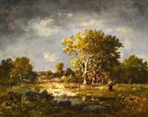 Une clairiere by Narcisse-Virgile Diaz De La Pena Oil Painting