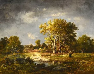 Une clairiere by Narcisse-Virgile Diaz De La Pena Oil Painting