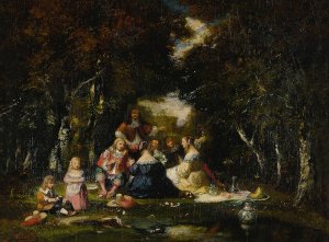 Une partie de campagne by Narcisse-Virgile Diaz De La Pena Oil Painting