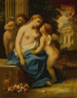 Venus and Cupids by Narcisse-Virgile Diaz De La Pena Oil Painting