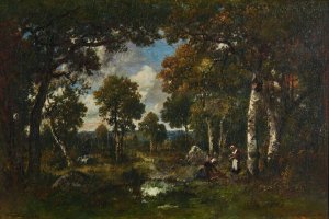 Zone Peu Boisee, Rochers Et Fagotiere by Narcisse-Virgile Diaz De La Pena Oil Painting