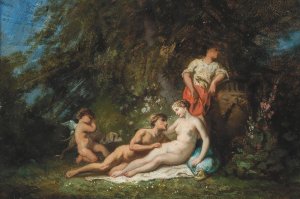 A Lovers' Tryst by Narcisso Diaz De La Pena Oil Painting
