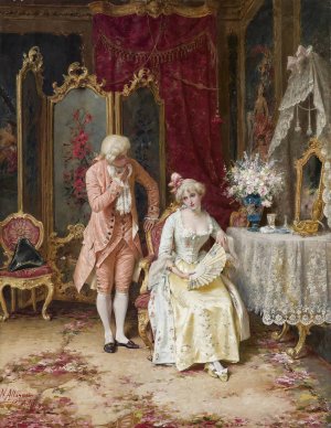 The Admirer by Natale Attanasio Oil Painting