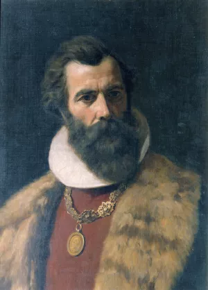 Bartiger Mann in altdeutscher Tracht by Natale Schiavone Oil Painting