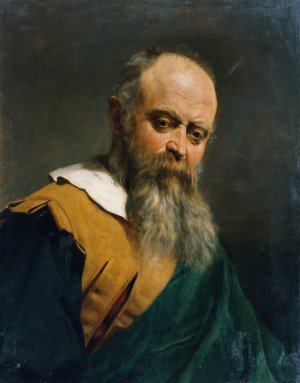 Bartiger Mann mit Pelzkragen und Kette by Natale Schiavone Oil Painting