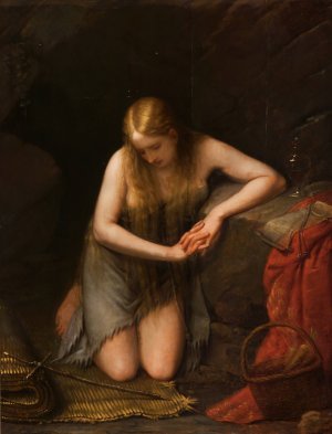 Die busende Magdalena by Natale Schiavone Oil Painting