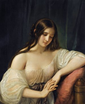 Portrait Of A Lady by Natale Schiavone Oil Painting