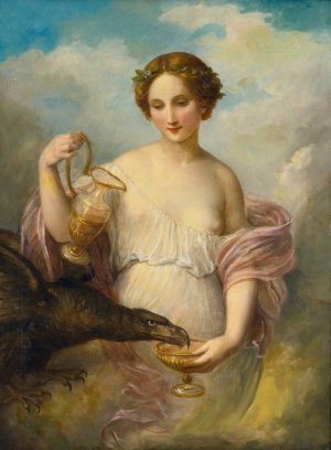 Psyche And The Eagle Of Zeus by Natale Schiavone Oil Painting