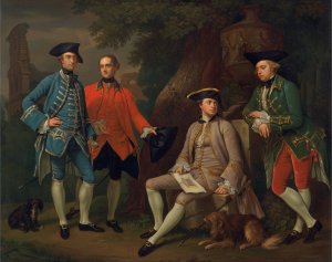 James Grant of Grant, John Mytton, the Hon. Thomas Robinson, and Thomas Wynne by Nathaniel Dance Holland Oil Painting
