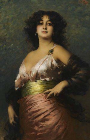 An Exotic Beauty by Nathaniel Sichel Oil Painting