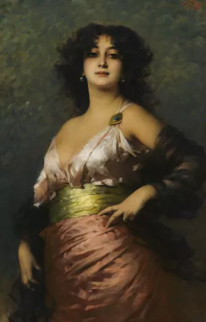 An Exotic Beauty by Nathaniel Sichel Oil Painting
