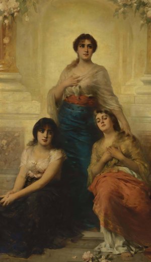 Three Beauties by Nathaniel Sichel Oil Painting