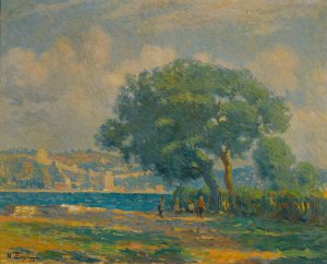 Rumelihisari, On The Bosphorus by Nazmi Ziya Guran Oil Painting