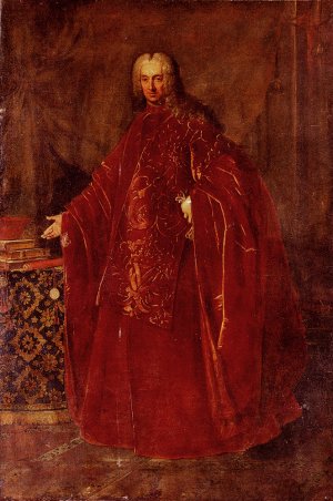 Portrait of a Venetian Senator, Full Length, Standing by a Table
