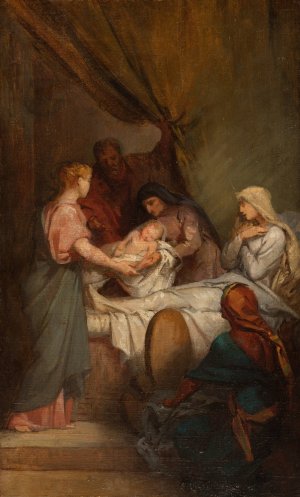 La Naissance de la Vierge by Nelie Jacquemart Oil Painting
