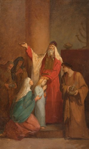 La Presentation de la Vierge au Temple by Nelie Jacquemart Oil Painting