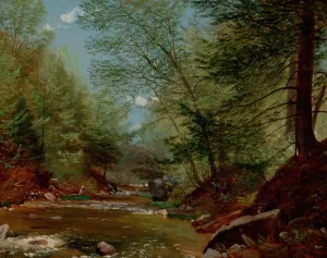 Fly Fishing by Nelson Augustus Moore Oil Painting