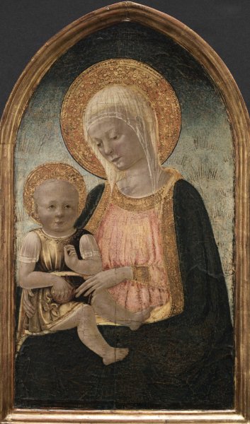 Virgin and Child  by Neri Di Bicci - Hand-Painted Oil Painting Reproduction
