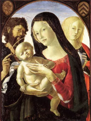 Madonna and Child with St John the Baptist and St Mary Magdalene painting by Neroccio De' Landi