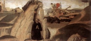 Three Episodes from the Life of St Benedict 1 Oil painting by Neroccio De' Landi