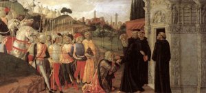 Three Episodes from the Life of St Benedict 3 Oil painting by Neroccio De' Landi