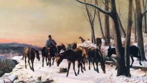 Army Mules Crossing the Mountains painting by Newbold Hough Trotter