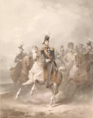 Equestrian Portrait of King William lI by Nicaise De Keyser Oil Painting