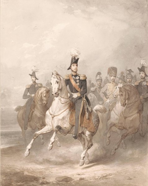 Equestrian Portrait of King William lI by Nicaise De Keyser - Hand-Painted Oil Painting Reproduction