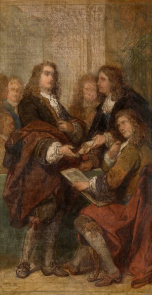 The Engraver Gerard Edelinck in Paris by Nicaise De Keyser Oil Painting