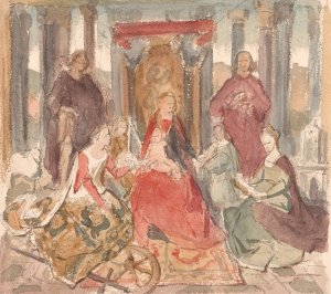 The Mystical Marriage of Saint Catherine by Nicaise De Keyser Oil Painting