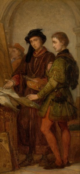 The Painters Jan van Eyck and Rogier van der Weyden by Nicaise De Keyser - Hand-Painted Oil Painting Reproduction