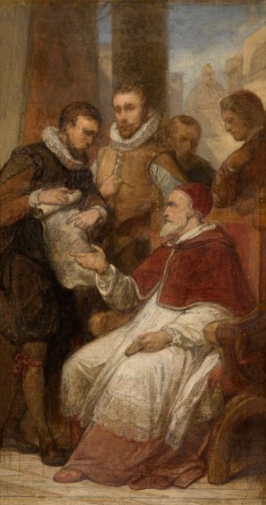 The Painters Matthijs and Paul Bril in Rome by Nicaise De Keyser Oil Painting