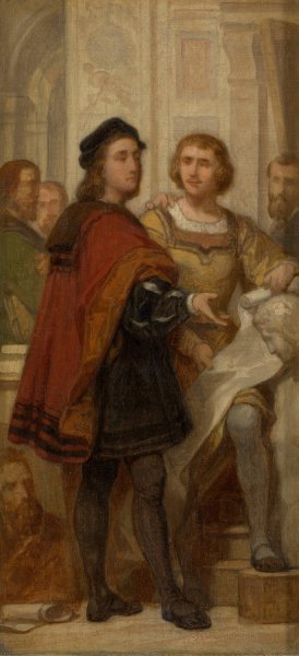 The Painters Raphael and Bernard van Orley by Nicaise De Keyser Oil Painting
