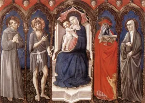 Madonna with Child and Four Saints painting by Niccolo Da Foligno