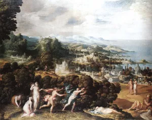 Orpheus and Eurydice by Niccolo dell Abbate - Oil Painting Reproduction