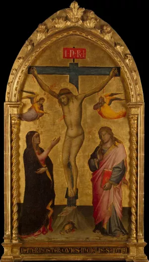 Crucifixion with the Virgin and St John painting by Niccolo Di Pietro Gerini