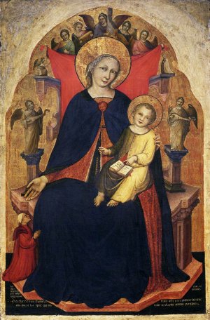 Madonna and Child and a Devotee by Niccolo Di Pietro Oil Painting